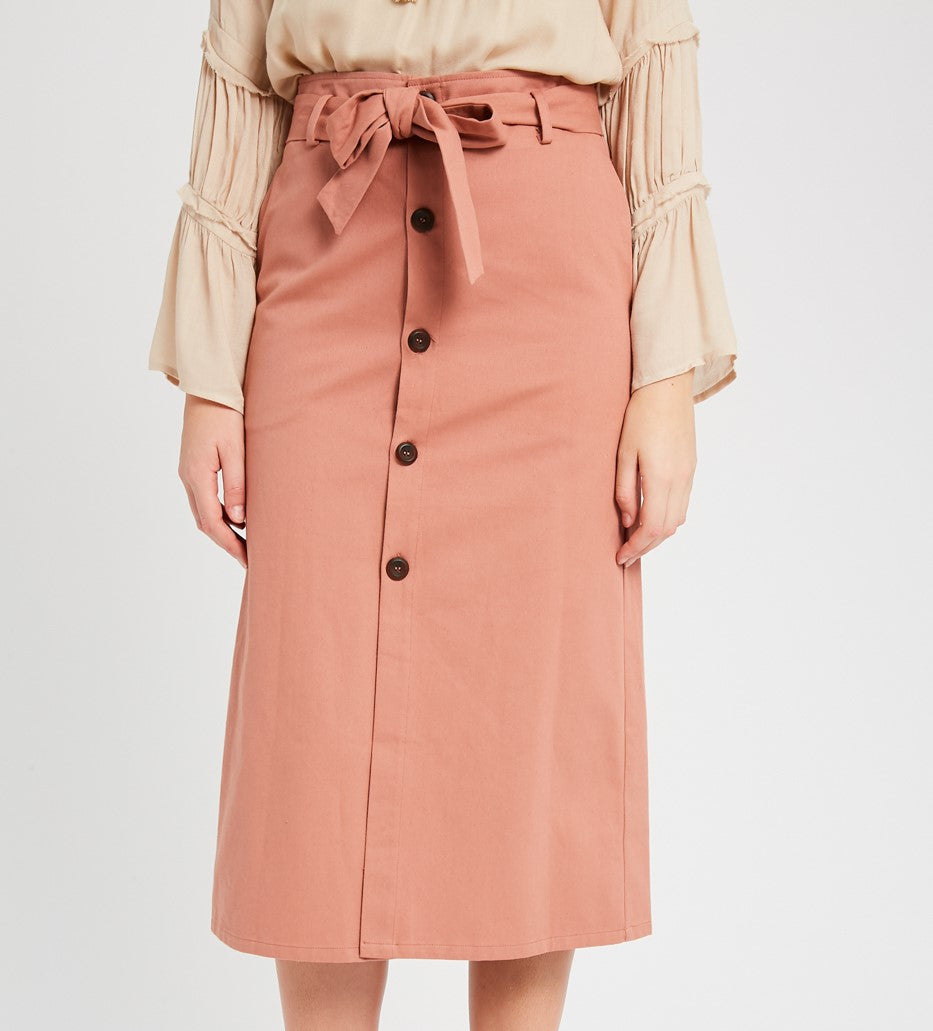 Button Front Midi Skirt (Autumn)