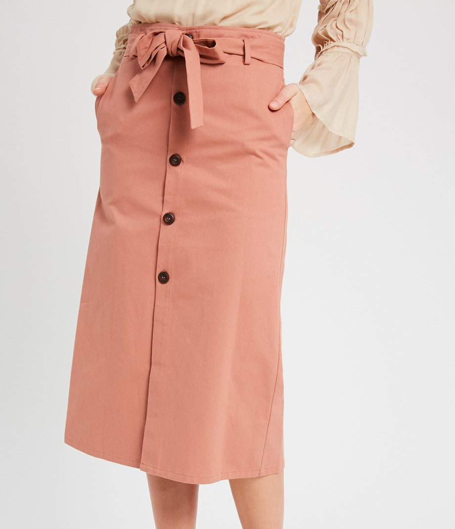 Button Front Midi Skirt (Autumn)
